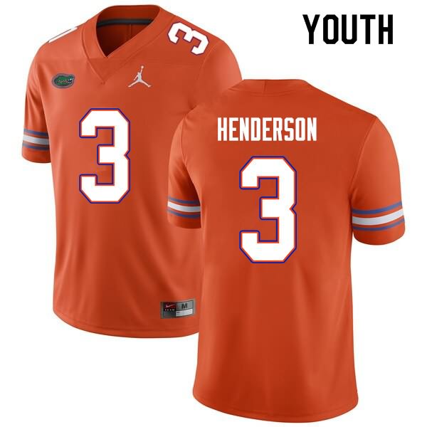 Youth NCAA Florida Gators Xzavier Henderson #3 Stitched Authentic Nike Orange College Football Jersey SOH0065FD